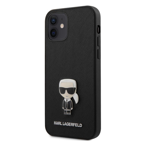 фото Чехол (клип-кейс) karl lagerfeld, для apple iphone 12 mini, черный [klhcp12sikmsbk] noname