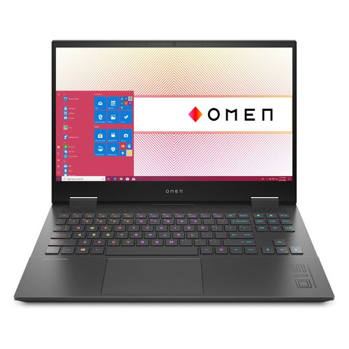 фото Ноутбук hp omen 15-en0051ur, 15.6", ips, amd ryzen 7 4800h 2.9ггц, 16гб, 1тб ssd, nvidia geforce rtx 2060 - 6144 мб, windows 10, 2x0k9ea, темно-серый