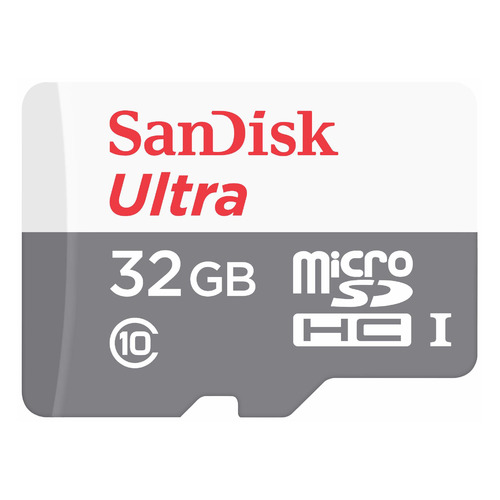 

Карта памяти microSDHC UHS-I Sandisk Ultra 32 ГБ, 100 МБ/с, Class 10, SDSQUNR-032G-GN3MN, 1 шт., SDSQUNR-032G-GN3MN