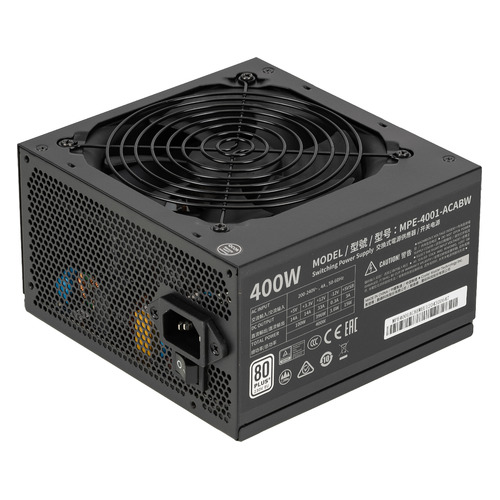 фото Блок питания cooler master mwe 400 v2, 400вт, 120мм, черный, retail [mpe-4001-acabw-eu]