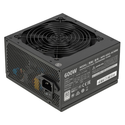 фото Блок питания cooler master mwe white 600w v2, 600вт, 120мм, черный, retail [mpe-6001-acabw-eu]