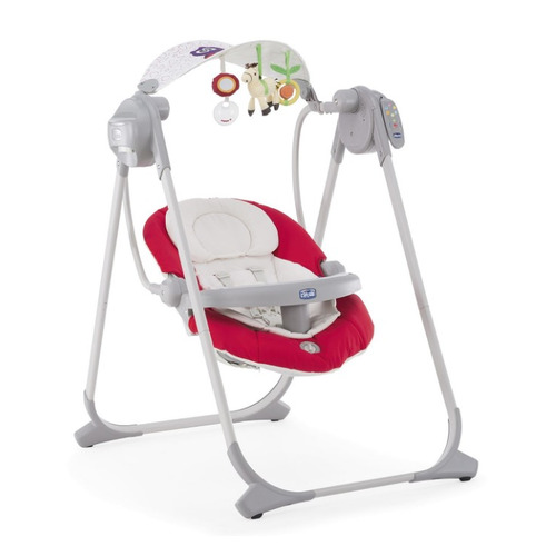 фото Качели chicco polly swing up paprika текстиль макс.:9кг красный (от 0 до 9 мес)