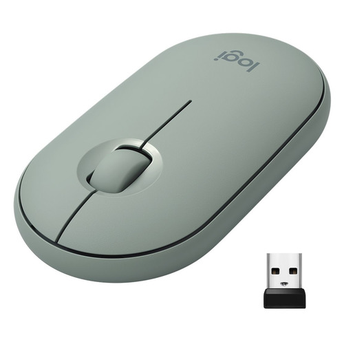 фото Мышь logitech pebble m350, беспроводная, usb, зеленый [910-005720]