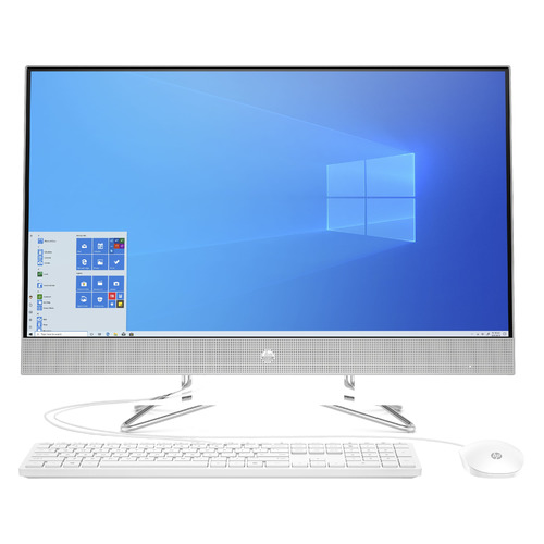 фото Моноблок hp 27-dp1008ur, 27", intel core i7 1165g7, 16гб, 512гб ssd, intel iris xe, windows 10, серебристый [2x4u9ea]