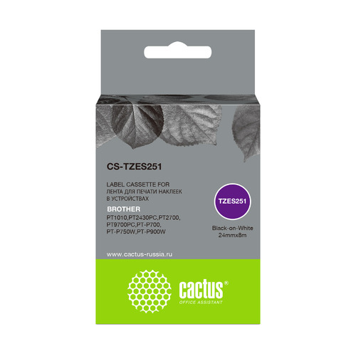 

Картридж Cactus CS-TZES251, черный / 24мм, 8м ( CS-TZES251, CS-TZES251