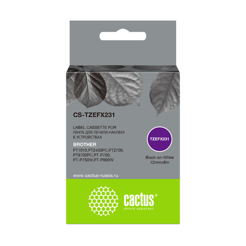

Картридж Cactus CS-TZEFX231, черный / 12мм, 8м ( CS-TZEFX231, CS-TZEFX231