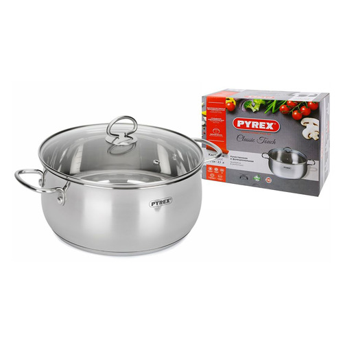 фото Кастрюля pyrex classic touch ct24aex/e006, 5.2л, с крышкой, серебристый