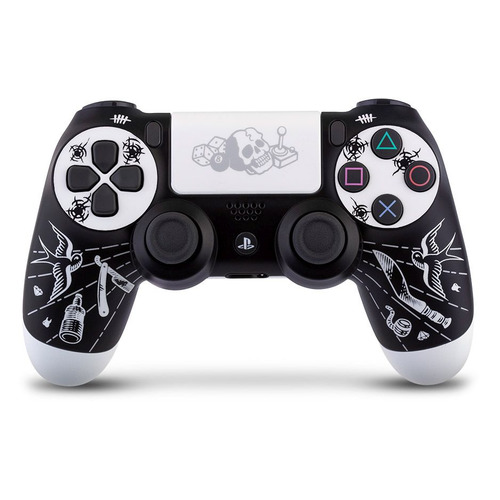 фото Геймпад беспроводной rainbo dualshock 4 disgusting men, для playstation 4, черный/белый noname