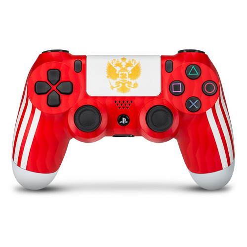 фото Геймпад беспроводной rainbo dualshock 4 сборная россии, для playstation 4, красный/белый noname