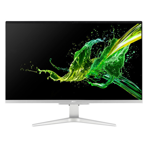 фото Моноблок acer aspire c27-962, 27", intel core i5 1035g1, 8гб, 1000гб, 256гб ssd, nvidia geforce mx130 - 2048 мб, endless, серебристый [dq.bdper.00k]