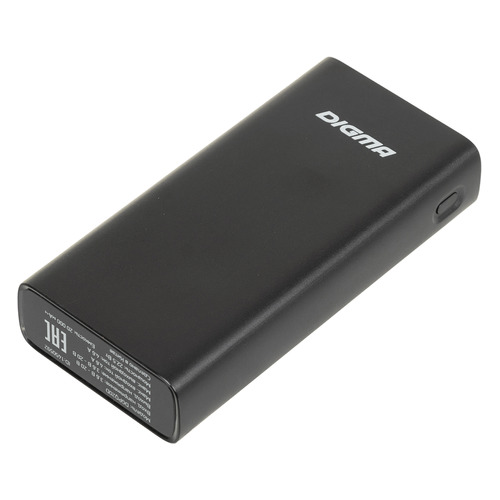 

Внешний аккумулятор (Power Bank) Digma DGPQ20D, 20000мAч, черный [dgpq20d22pbk], DGPQ20D