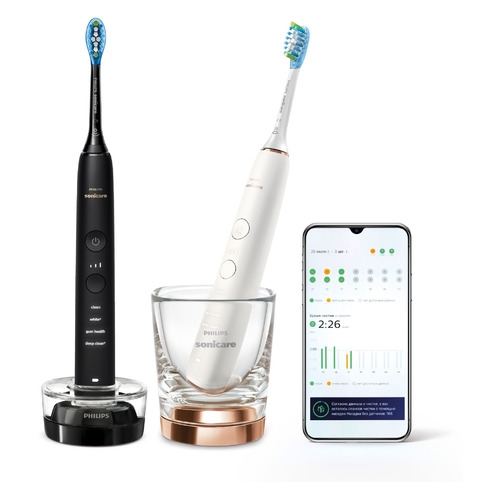 фото Набор электрических зубных щеток philips sonicare hx9914/57, цвет: черный