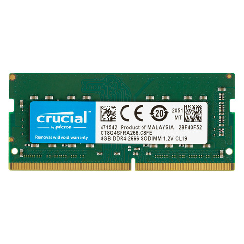 фото Модуль памяти crucial ct8g4sfra266.c8fe ddr4 - 8гб 2666, so-dimm, ret