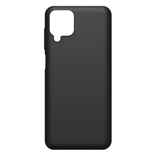 фото Чехол (клип-кейс) borasco silicone case, для samsung galaxy a12, черный (матовый) [39790]