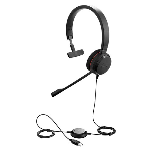 фото Гарнитура jabra evolve 20 se mono uc, для компьютера, накладные, черный / красный [4993-829-409]