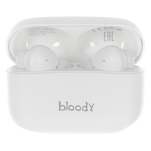 

Гарнитура A4TECH Bloody M30, Bluetooth, вкладыши, белый, Bloody M30