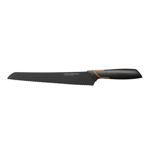 фото Нож fiskars edge (1003093) стальной для хлеба лезв.230мм серрейт. заточка черный/оранжевый