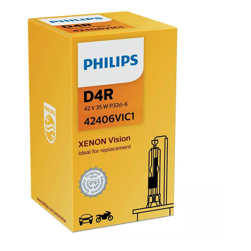 фото Лампа автомобильная ксеноновая philips 42406vic1, d4r, 42в, 35вт, 4400к, 1шт