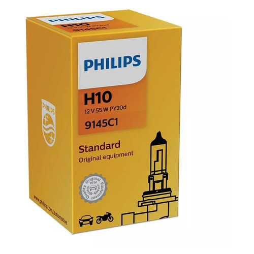 фото Лампа автомобильная галогенная philips 9145c1, h10, 12в, 45вт, 1шт