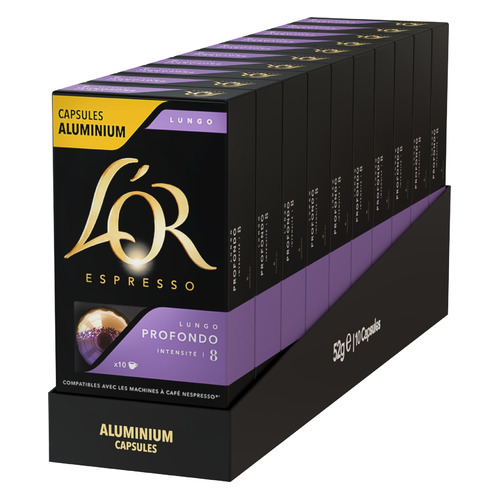 

Кофе в капсулах L`OR Espresso Lungo Profondo, капсулы, совместимые с кофемашинами NESPRESSO®, крепость 8, 100 шт [8052170], Espresso Lungo Profondo