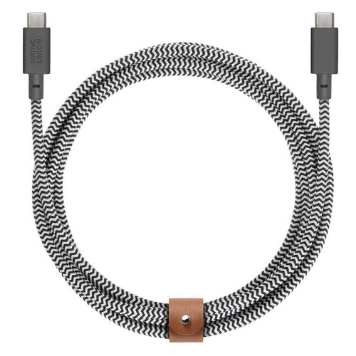 фото Кабель native union, usb type-c (m) - usb type-c (m), 2.4м, черный / белый [belt-c-zeb] noname