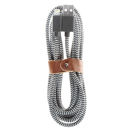 фото Кабель native union, lightning (m) - usb (m), 3м, mfi, черный / белый [belt-l-zeb-3] noname