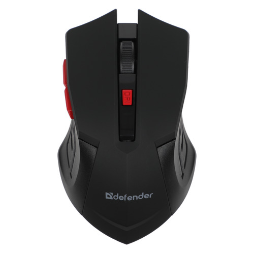

Мышь Defender Accura MM-275, оптическая, беспроводная, USB, черный и красный [52276], MM-275
