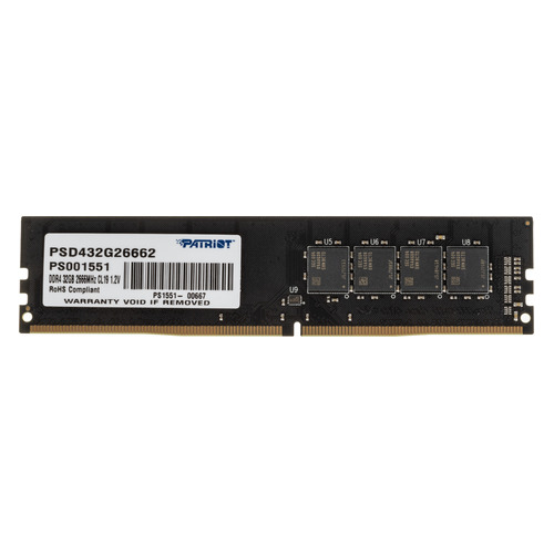 фото Модуль памяти patriot signature psd432g26662 ddr4 - 32гб 2666, dimm, ret