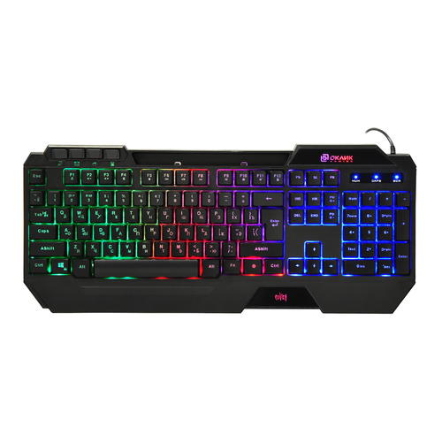 

Клавиатура Oklick 719G COVEN, USB, c подставкой для запястий, черный [1465485], 719G COVEN