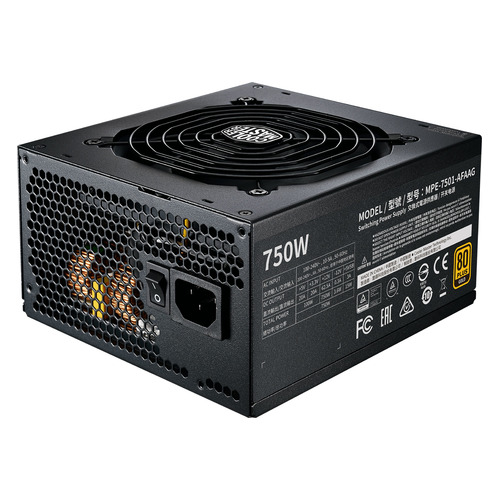 фото Блок питания cooler master mwe gold v2 full modular 750w, 750вт, 120мм, черный, retail [mpe-7501-afaag-eu]