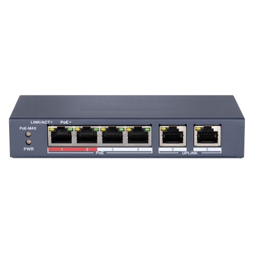 

Коммутатор HiWatch DS-S604P 6x100Mb 4PoE+ 35W неуправляемый, DS-S604P
