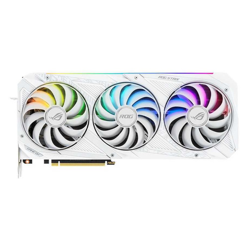 фото Видеокарта asus nvidia geforce rtx 3070 , rog-strix-rtx3070-o8g-white, 8гб, gddr6, oc, ret