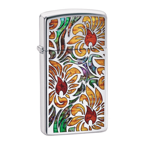 

Зажигалка Zippo Slim 29702 латунь/сталь серебристый/желтый, 29702