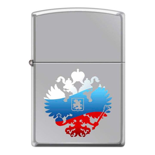 

Зажигалка Zippo Двуглавый орел 250 Russian Coat of Arms латунь/сталь серебристый/красный/синий/белый, 250 Russian Coat of Arms