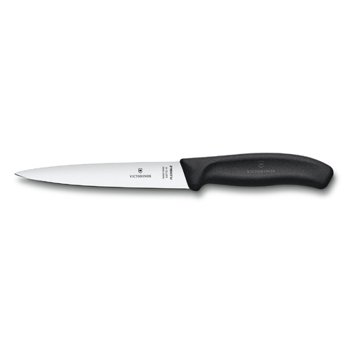 фото Нож кухонный victorinox swiss classic (6.8713.16b) стальной филейный лезв.160мм прямая заточка черны