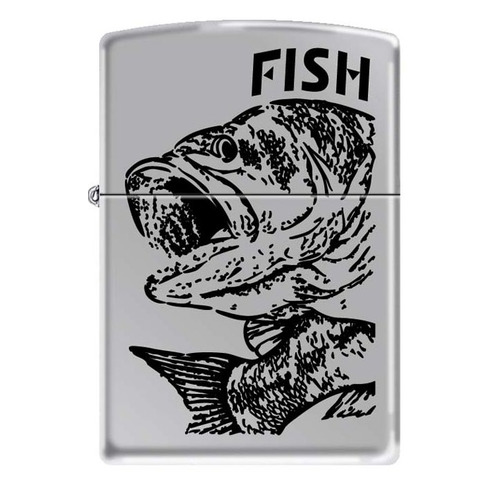 

Зажигалка Zippo Черный окунь 250 FISH-BIG MOUTH латунь/сталь серебристый, 250 FISH-BIG MOUTH