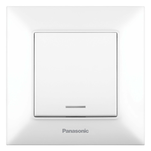 фото Выключатель panasonic arkedia slim wntc00442wh-ru скрыт. 1кл. 2хпол. с подсветкой ip20 белый (упак.: