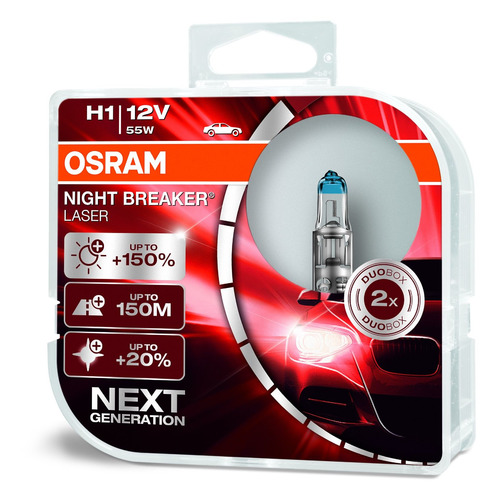 фото Лампа автомобильная галогенная osram 64150nl-hcb, h1, 12в, 55вт, 2шт