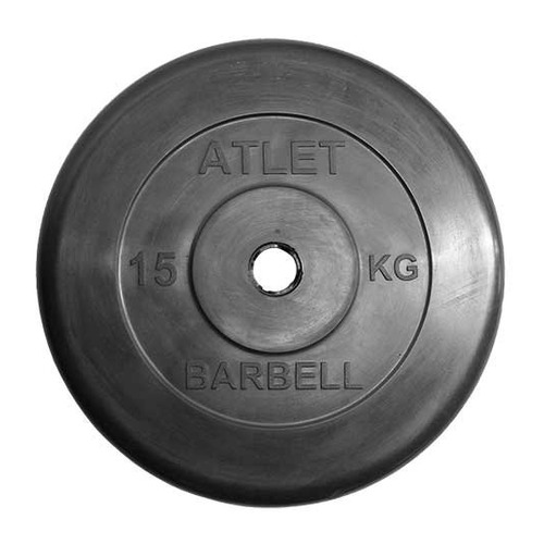 фото Диск mb barbell mb atlet b31-15 для штанги обрезин. 15кг черный/черный (28266398)