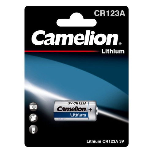 фото Cr123a батарейка camelion lithium cr123a bp-1, 1 шт. 1300мaч