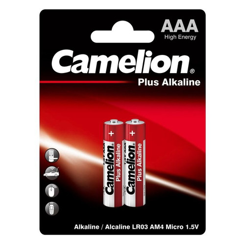 

AAA Батарейка CAMELION Plus Alkaline LR03-BP2, 2 шт. 1250мAч, LR03-BP2