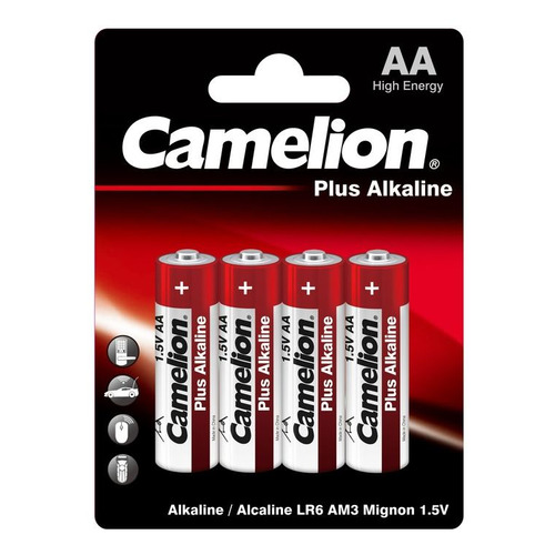 

AA Батарейка CAMELION Plus Alkaline LR6-BP4, 4 шт. 2700мAч, LR6-BP4