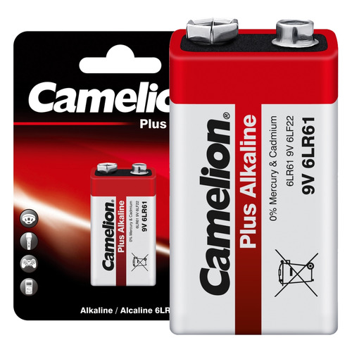 

9V Батарейка CAMELION Plus Alkaline 6LR61-BP1, 1 шт. 550мAч, 6LR61-BP1