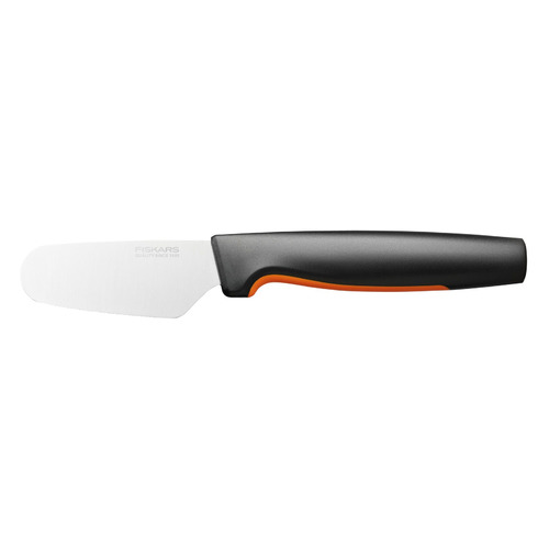 фото Нож кухонный fiskars 1057546 стальной для масла/сыра лезв.80мм прямая заточка черный/оранжевый блист