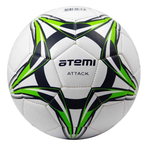 фото Мяч футб. atemi attack р.5 для газона белый/салатовый (00000136424)