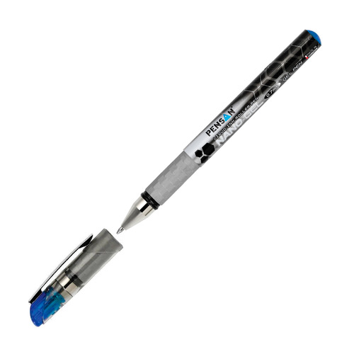 

Ручка гелев. Pensan Nano Gel (6020/12BLUE) серебристый d=0.7мм игловидный пиш. наконечник линия 0.5м 12 шт./кор., Nano Gel