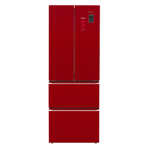 фото Холодильник tesler rfd-361i, трехкамерный, красное стекло