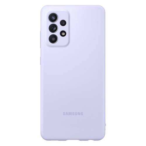 фото Чехол (клип-кейс) samsung silicone cover, для samsung galaxy a52, фиолетовый [ef-pa525tvegru]