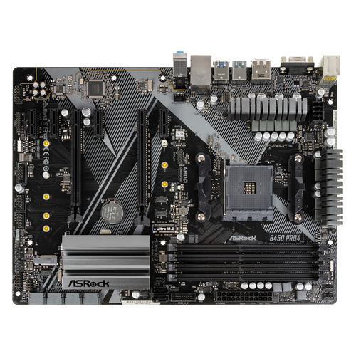 фото Материнская плата asrock b450 pro4 r2.0, socketam4, amd b450, atx, ret