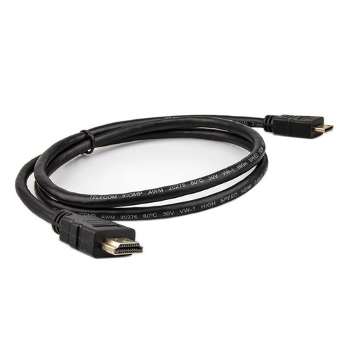 фото Кабель telecom, hdmi (m) - mini hdmi (m) , ver 2.0, 1м, gold черный [tcg205-1m] noname